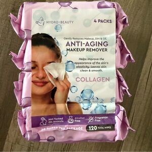 Anti-Aging Makeup Remover Wipes - Purple